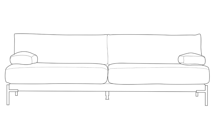 Sleeve 3-seater Sofa Stoff Grau