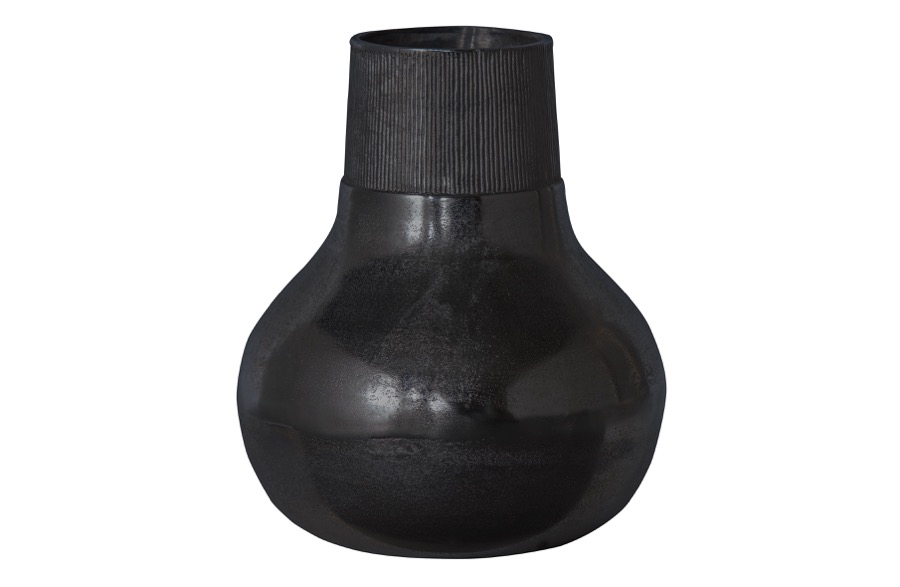 Metal L Vase Metall Schwarz
