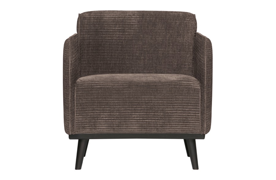 Statement Arm Chair Flach Rippe Taupe