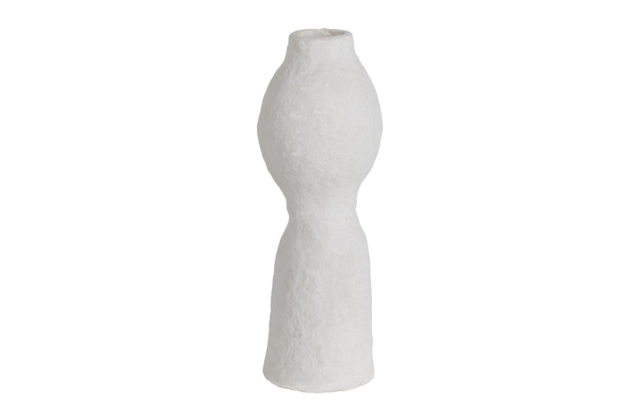 Harire Vase Paper Mache Off White