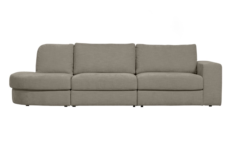 Family 2,5-sitzer Sofa Rundung Links Warm Grau