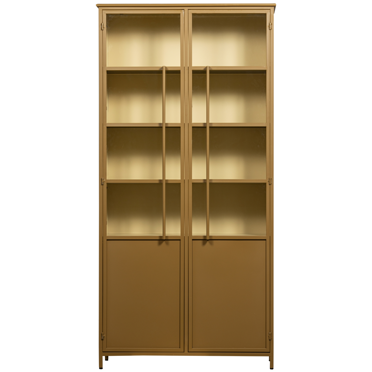 EXHIBIT XL 2-TURIG VITRINE SCHRANK METALL HONIGGELB 375041-H – Bild 4
