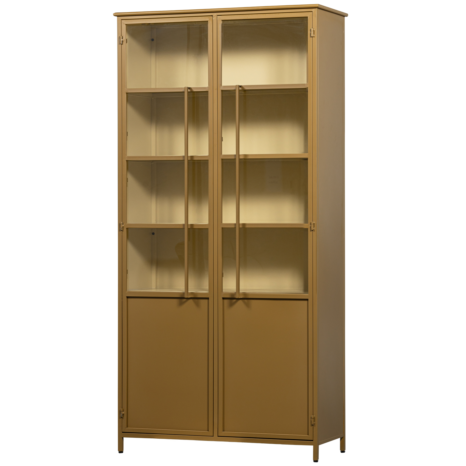 EXHIBIT XL 2-TURIG VITRINE SCHRANK METALL HONIGGELB 375041-H