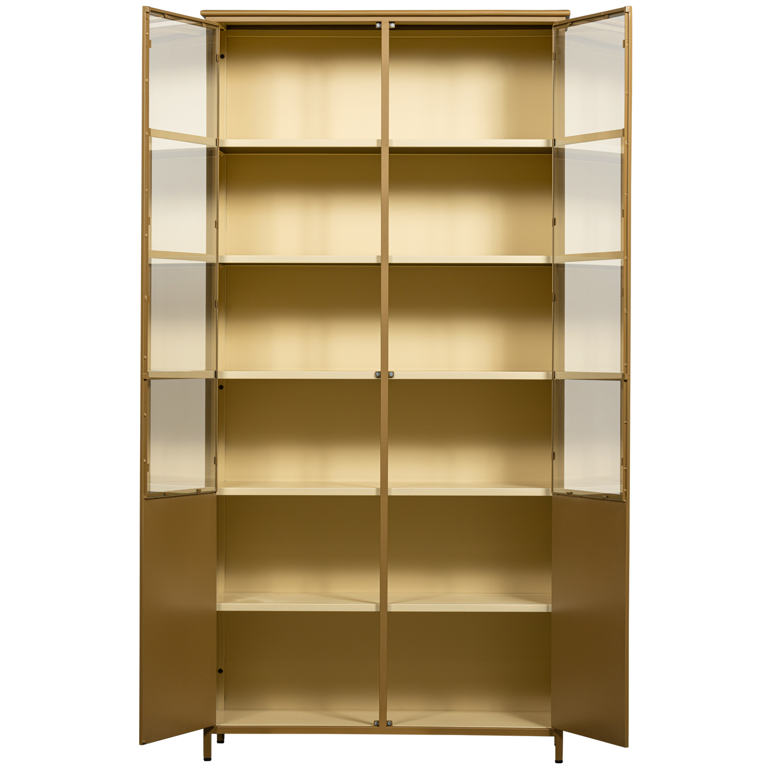 EXHIBIT XL 2-TURIG VITRINE SCHRANK METALL HONIGGELB 375041-H – Bild 5