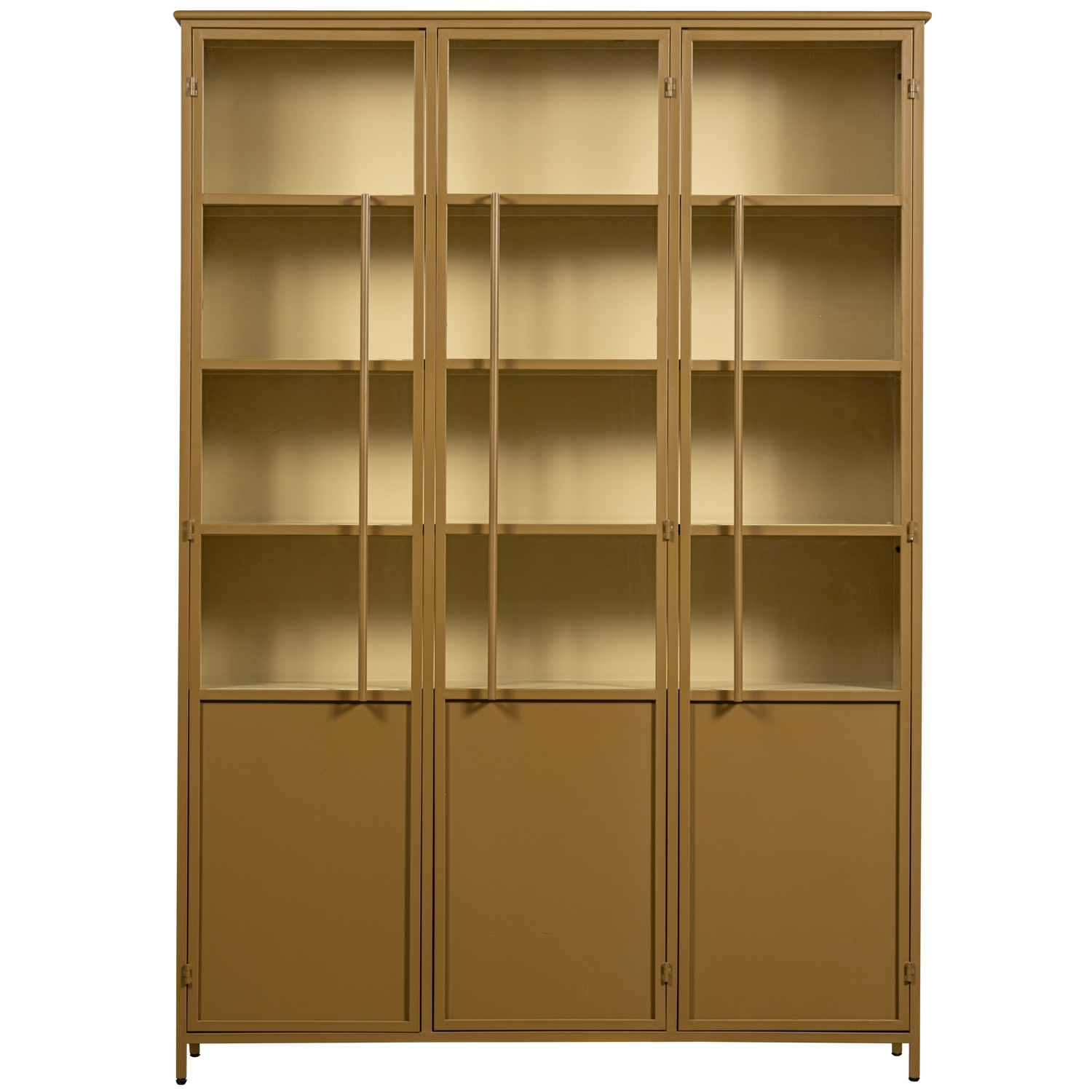 EXHIBIT XL 3-TURIG VITRINE SCHRANK METALL HONIGGELB 375042-H – Bild 4