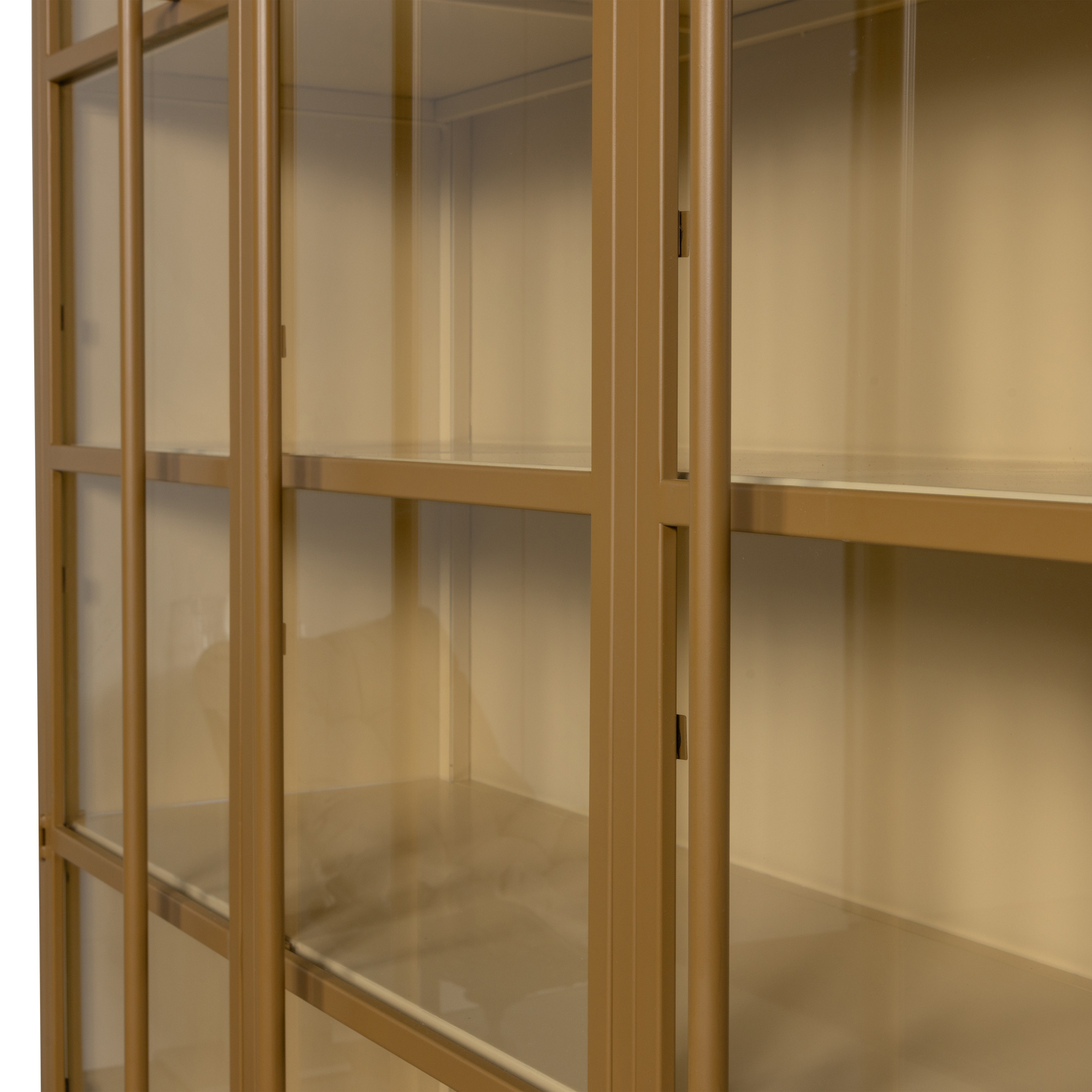 EXHIBIT XL 3-TURIG VITRINE SCHRANK METALL HONIGGELB 375042-H – Bild 7