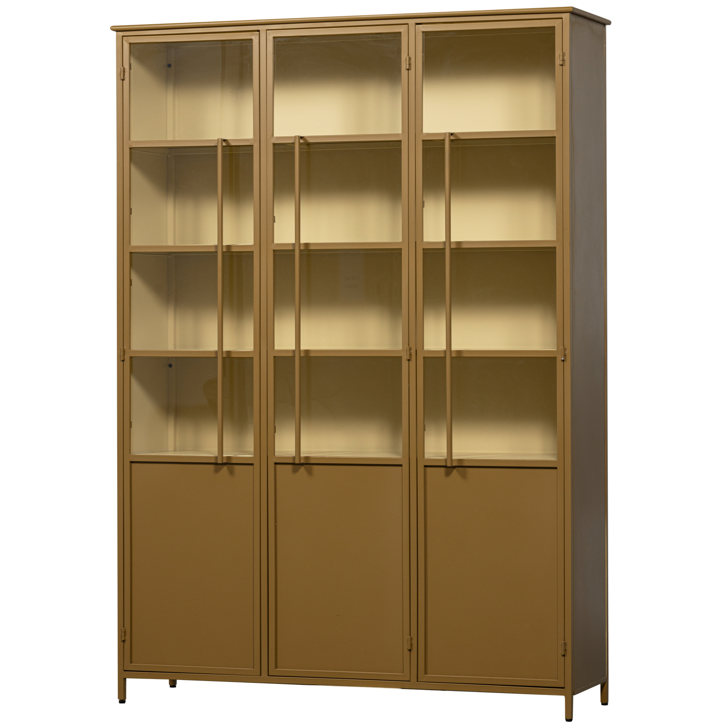 EXHIBIT XL 3-TURIG VITRINE SCHRANK METALL HONIGGELB 375042-H