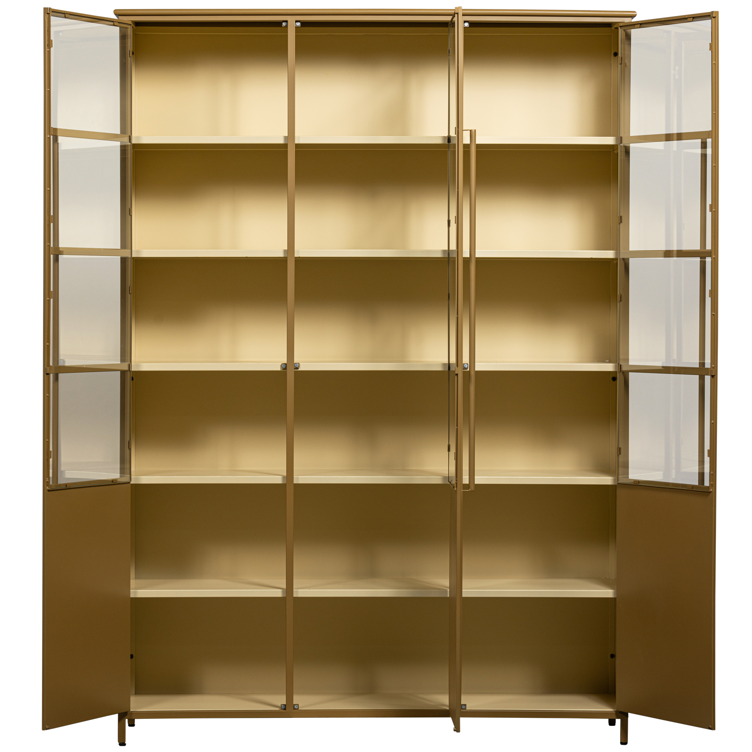 EXHIBIT XL 3-TURIG VITRINE SCHRANK METALL HONIGGELB 375042-H – Bild 5