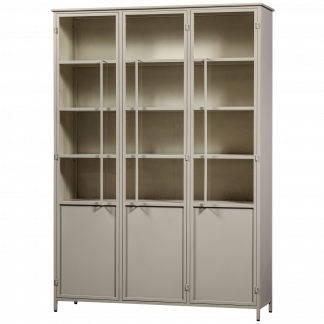 EXHIBIT XL 3-TURIG VITRINE SCHRANK METALL SAND 375042-S