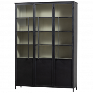 EXHIBIT XL 3-TURIG VITRINE SCHRANK METALL SCHWARZ 375042-Z