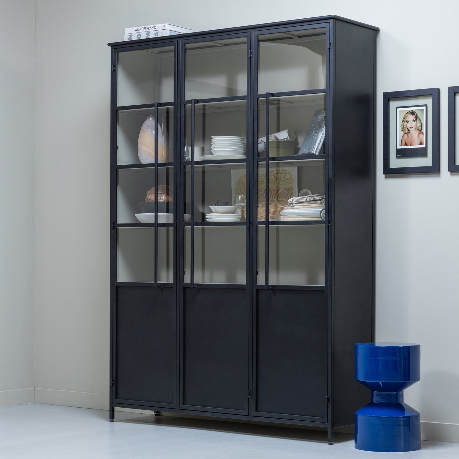 EXHIBIT XL 3-TURIG VITRINE SCHRANK METALL SCHWARZ 375042-Z – Bild 3