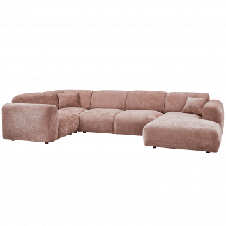 CLOUD ECKBANK LINKS GEWEBTE CHENILLE TAUPE ROSA 375074-T