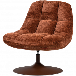 ELVI DREHSESSEL CHENILLE STRUKTURIERT ROSTBRAUN 377653-B