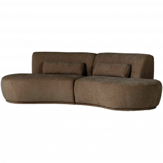 BATAVIER HALBRUNDES SOFA 4-SITZER VELVET BRAUN MELANGE 377654-VB