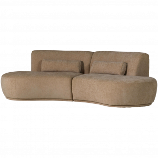 BATAVIER HALBRUNDES SOFA 4-SITZER VELVET HELLBRAUN MELANGE 377654-VL
