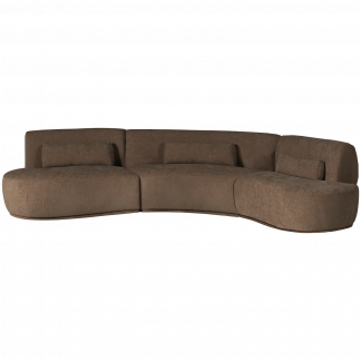 BATAVIER HALBRUNDES SOFA 6-SITZER VELVET BRAUN MELANGE 377655-VB