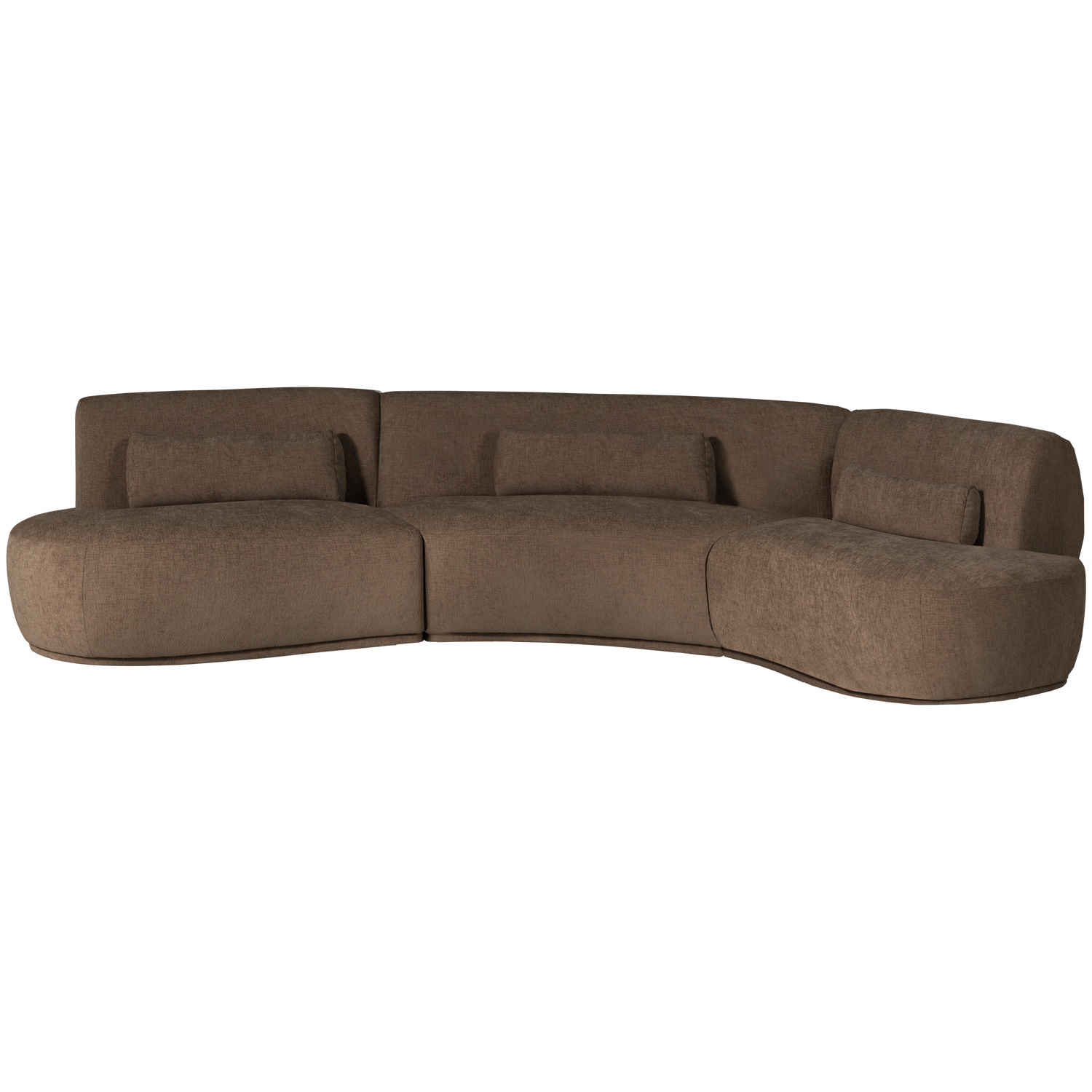 BATAVIER HALBRUNDES SOFA 6-SITZER VELVET BRAUN MELANGE 377655-VB