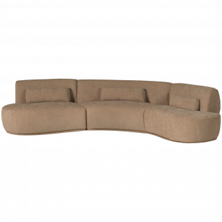 BATAVIER HALBRUNDES SOFA 6-SITZER VELVET HELLBRAUN MELANGE 377655-VL