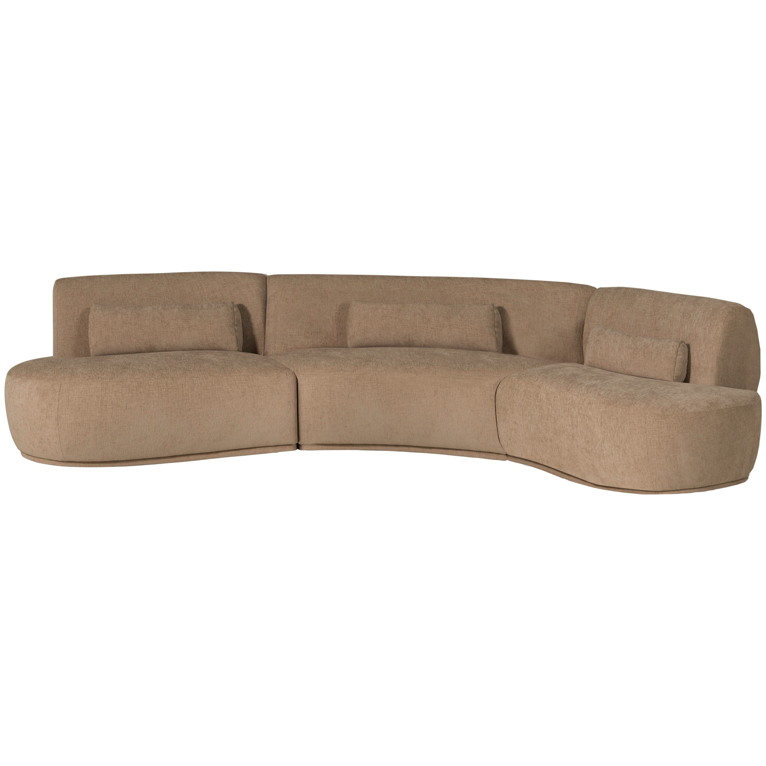 BATAVIER HALBRUNDES SOFA 6-SITZER VELVET HELLBRAUN MELANGE 377655-VL
