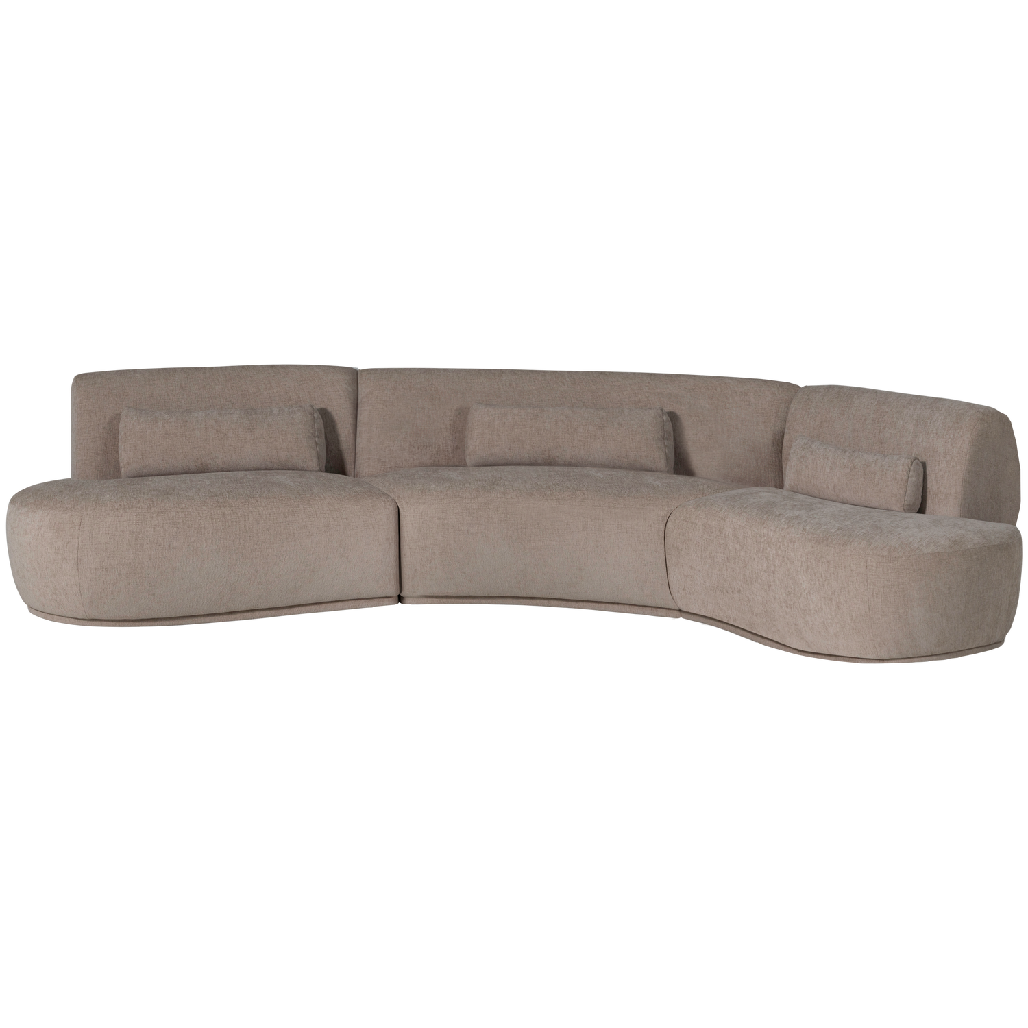 BATAVIER HALBRUNDES SOFA 6-SITZER VELVET SAND MELANGE 377655-VZ