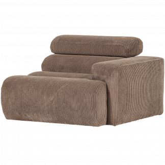 NOVI 1-SITZER ELEMENT ARM RECHTS GERIPPTER STOFF TAUPE 377661-RT