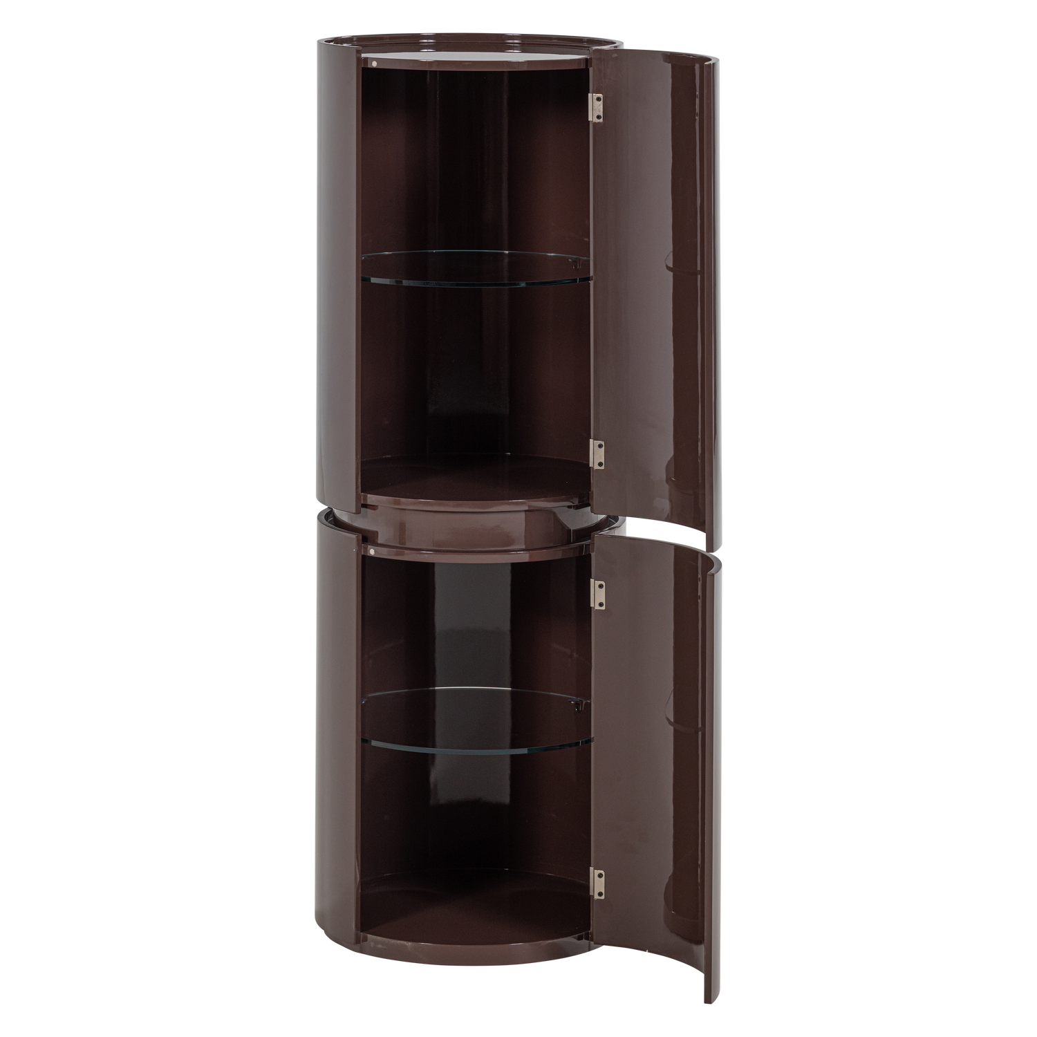 SERA RUNDER SCHRANK 135XO45 CM HOLZ GLANZ DUNKELBRAUN [fsc] 377823-D – Bild 5