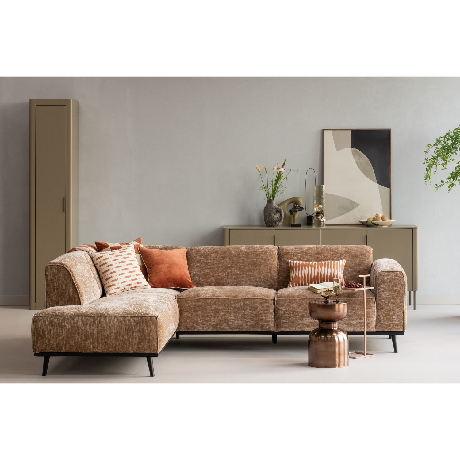STATEMENT ECKBANK LINKEN CHENILLE VELVET TAUPE 378652-VT – Bild 3