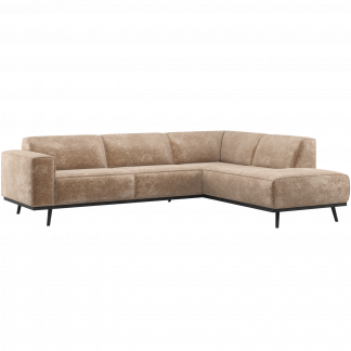 STATEMENT ECKBANK RECHTS CHENILLE VELVET TAUPE 378655-VT