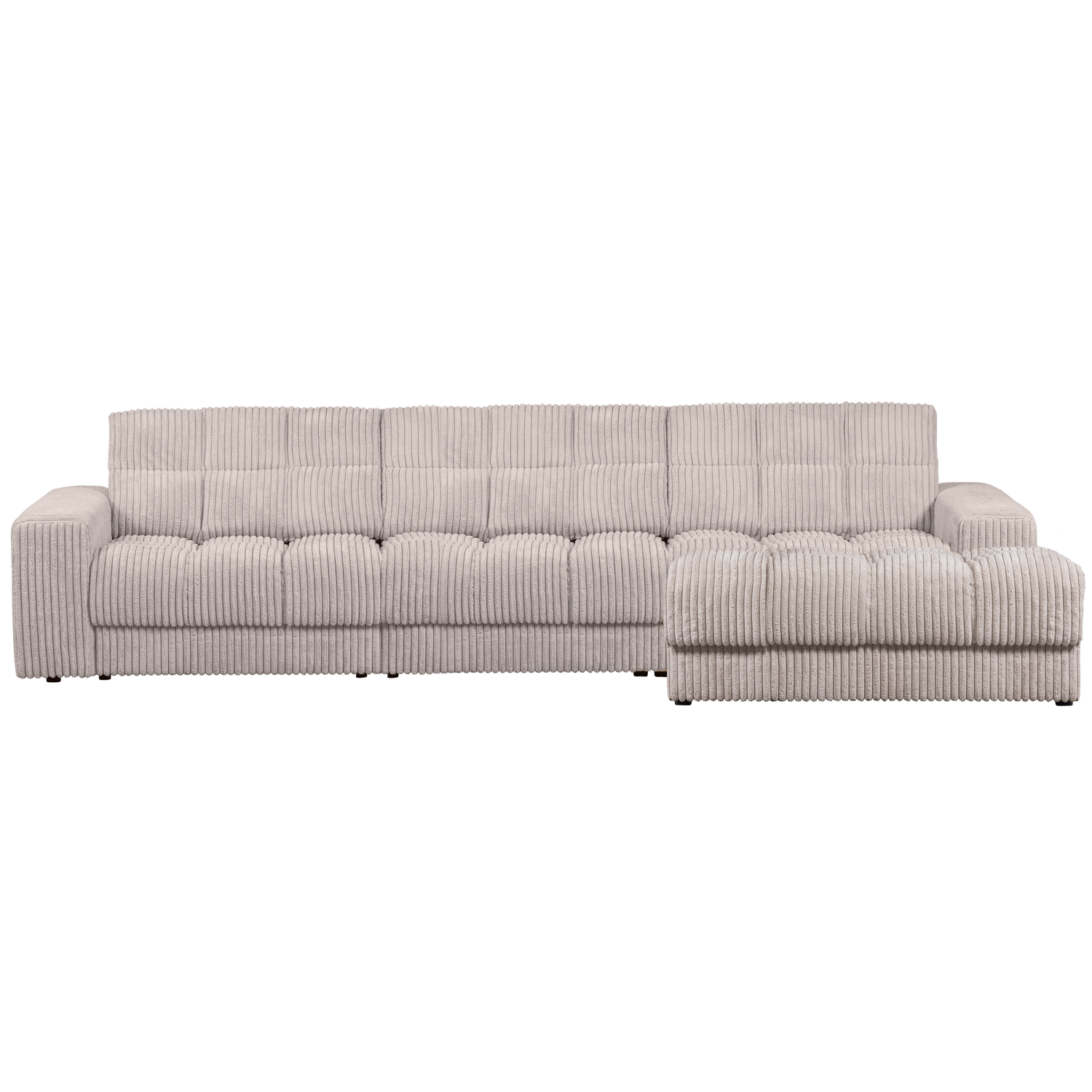 SECOND DATE CHAISE LONGUE RECHTS GERIPPTER STOFF NATUR 379013-RN