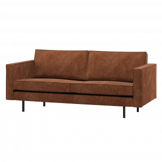 RODEO 2,5-SITZER SOFA GERIPPTER STOFF ROST BRAUN 800542-R