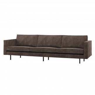 RODEO SOFA 3-SITZER GERIPPTER STOFF BRAUN 800543-U