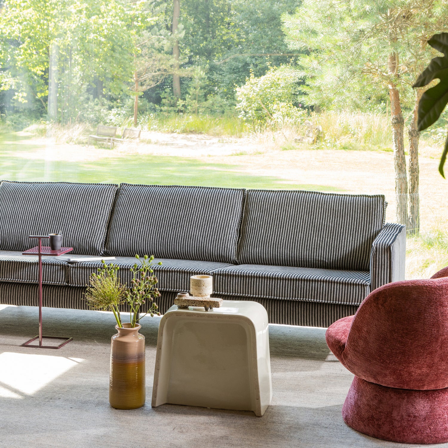 RODEO SOFA 3-SITZER STREIFEN SCHWARZ GRAU 800543-ZG – Bild 2