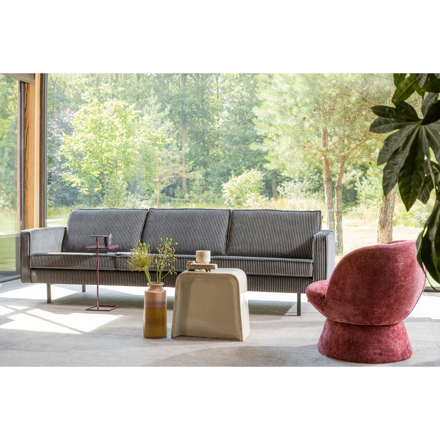 RODEO SOFA 3-SITZER STREIFEN SCHWARZ GRAU 800543-ZG – Bild 3