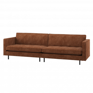 RODEO CLASSIC 3-SITZER SOFA GERIPPTER STOFF ROSTBRAUN 800576-R