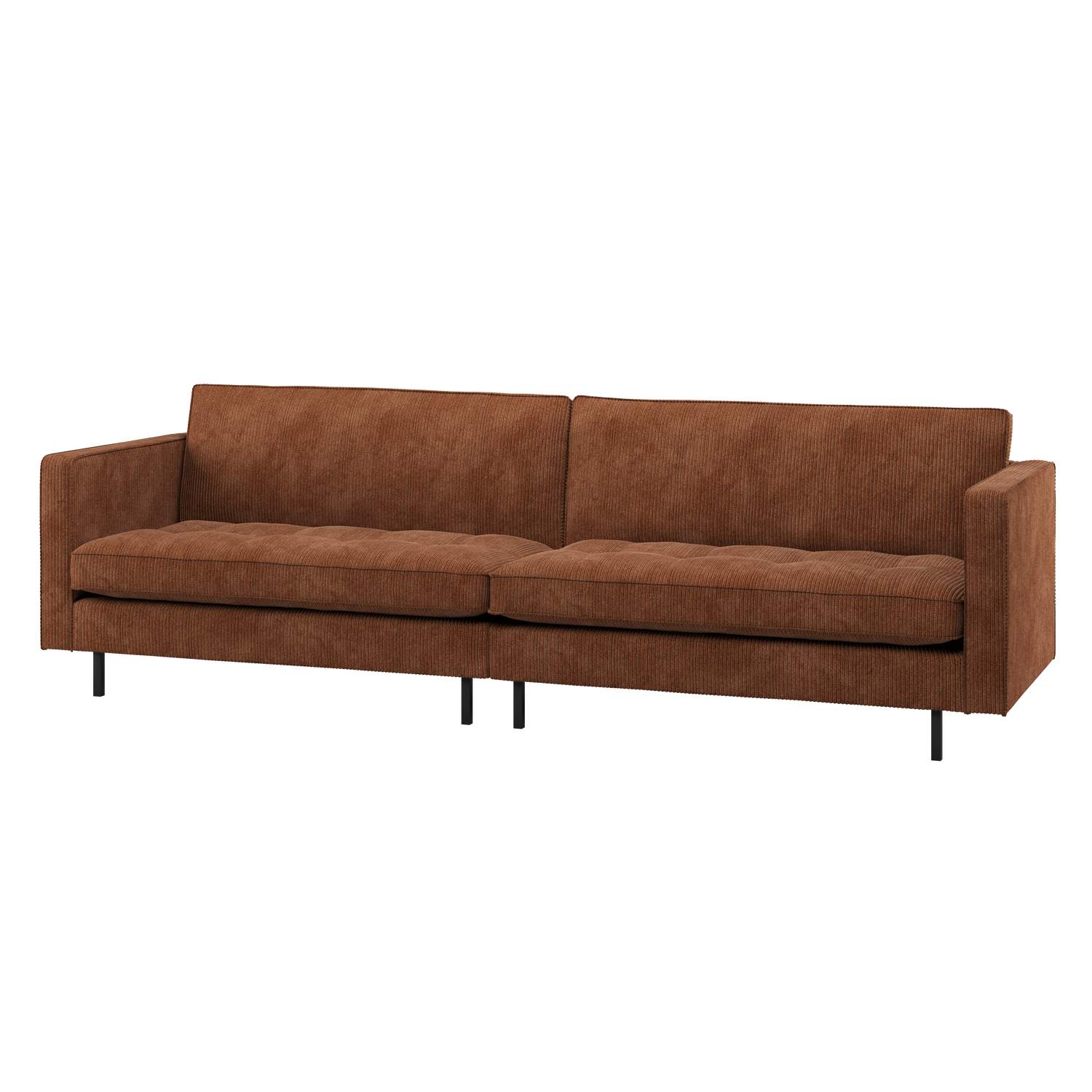 RODEO CLASSIC 3-SITZER SOFA GERIPPTER STOFF ROSTBRAUN 800576-R