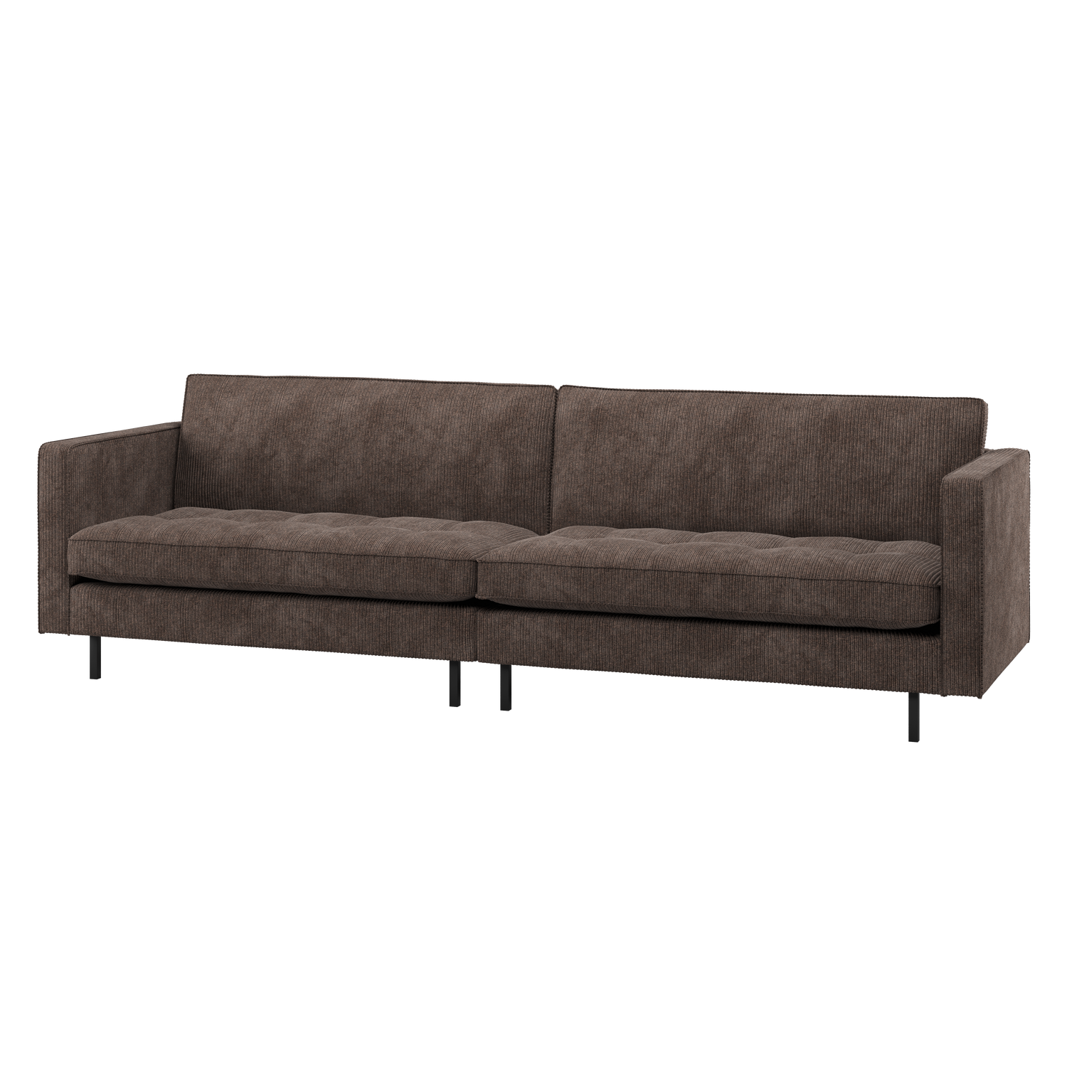 RODEO CLASSIC 3-SITZER SOFA GERIPPTER STOFF BRAUN 800576-U