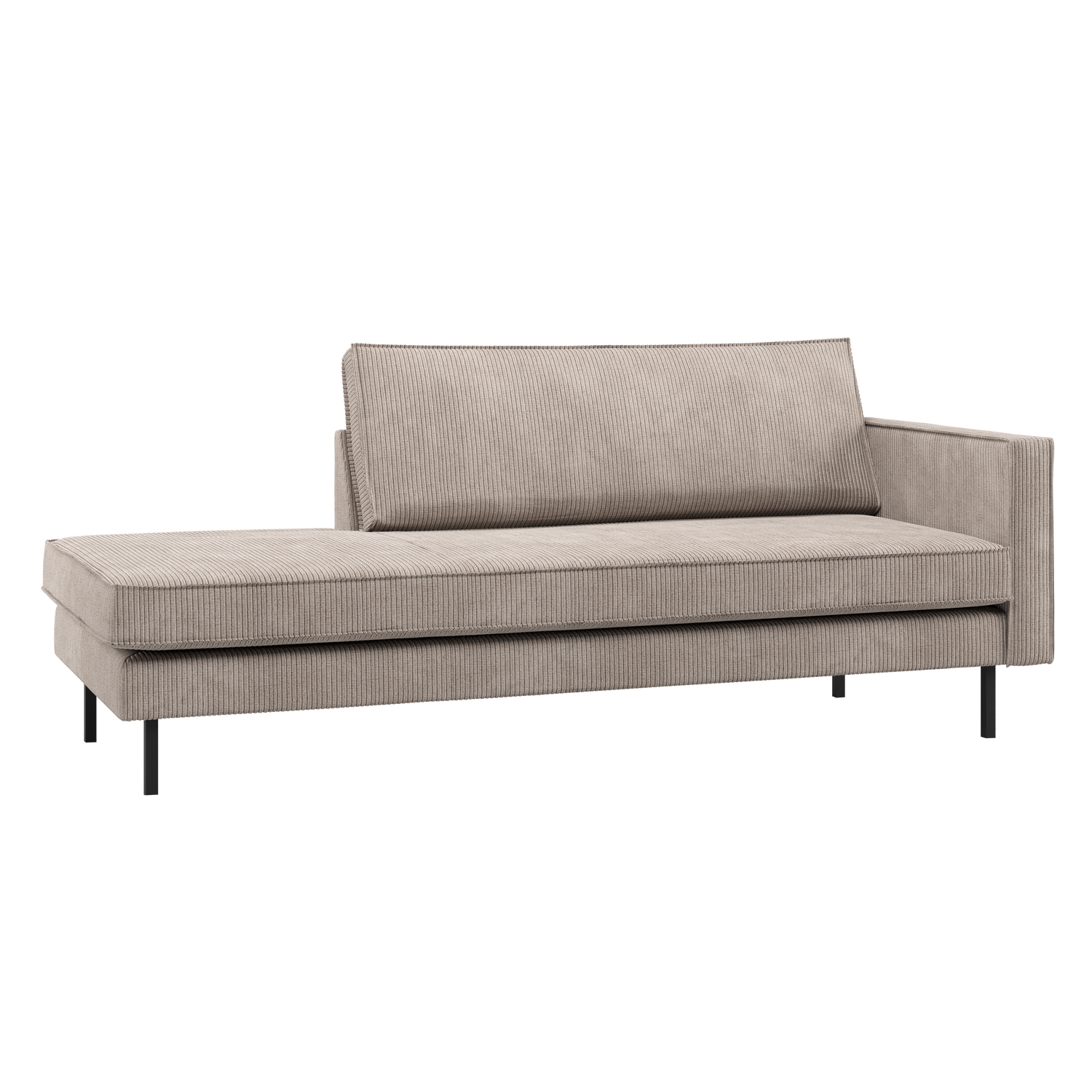 RODEO DAYBED RECHTS GERIPPTER STOFF DUNKLER SAND 800746-D