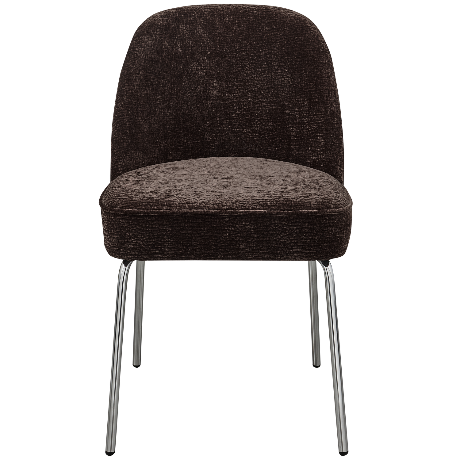 VOGUE ESSZIMMERSTUHL 3D CHENILLE DUNKELBRAUN CHROME LEG 800816-DBC – Bild 3