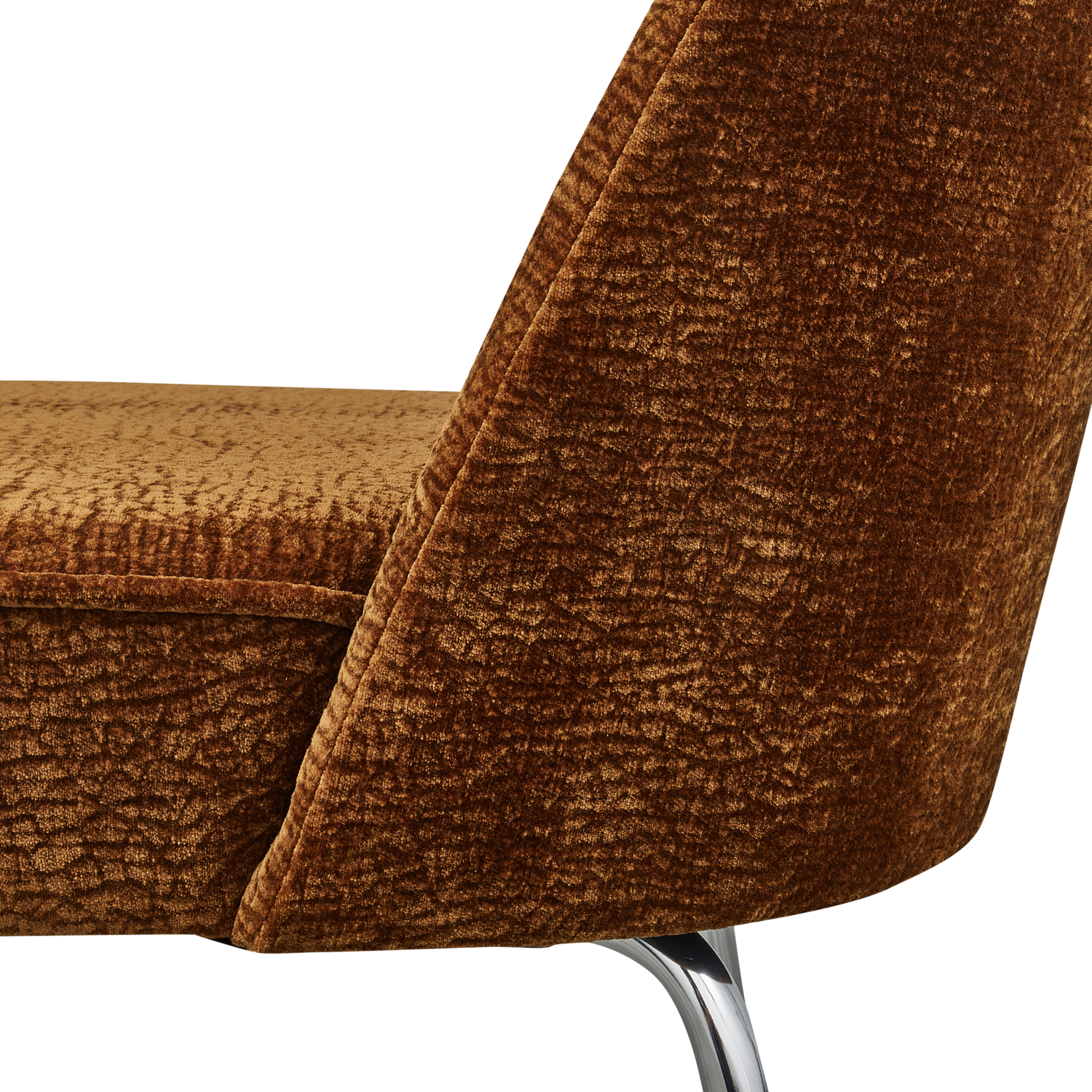 VOGUE ESSZIMMERSTUHL 3D CHENILLE MITTELBRAUN CHROME LEG 800816-MBC – Bild 7