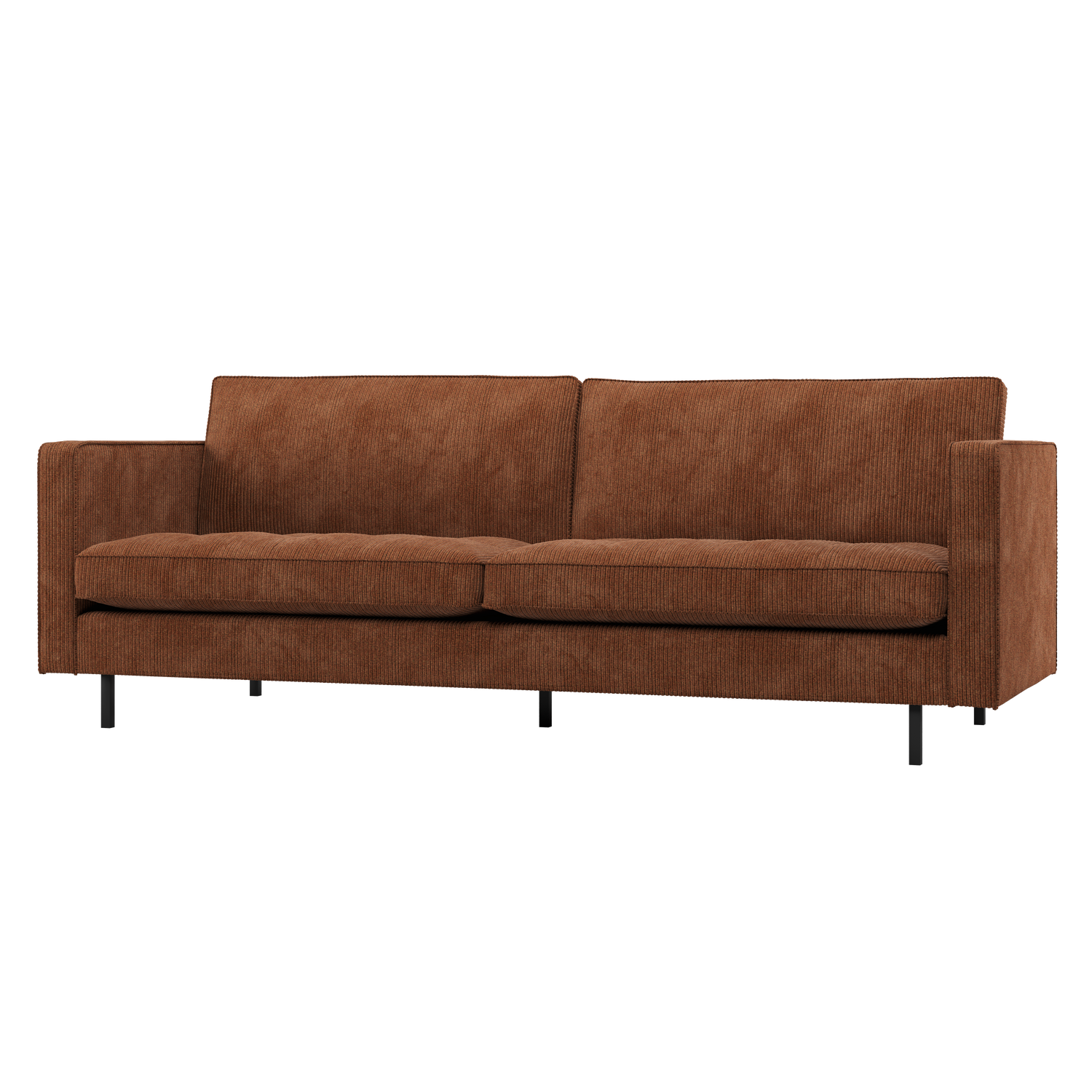 RODEO CLASSIC 2,5-SITZER SOFA GERIPPTER STOFF ROSTBRAUN 800844-R