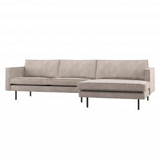 RODEO CHAISE LONGUE SOFA RECHTS GERIPPTER STOFF DUNKLER SAND 800902-D