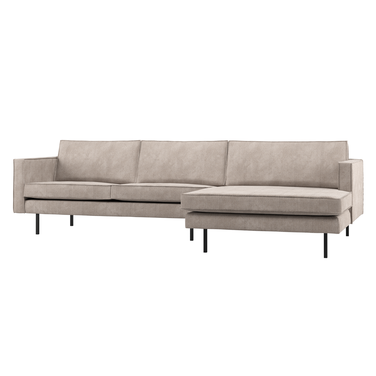 RODEO CHAISE LONGUE SOFA RECHTS GERIPPTER STOFF DUNKLER SAND 800902-D