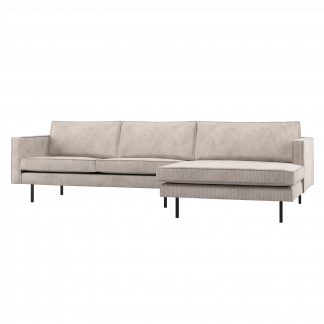 RODEO CHAISE LONGUE SOFA RECHTS GERIPPTER STOFF ECRU 800902-E