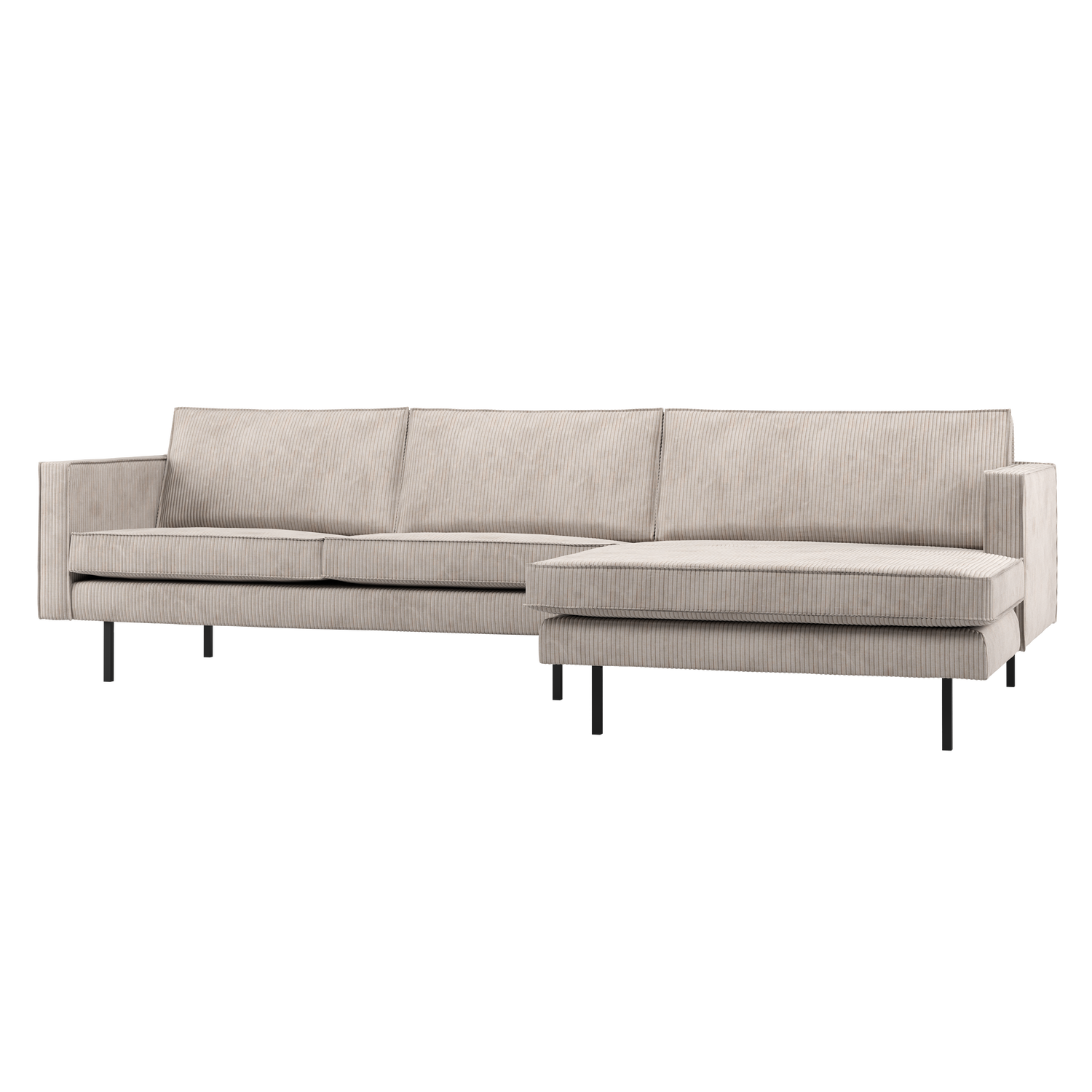 RODEO CHAISE LONGUE SOFA RECHTS GERIPPTER STOFF ECRU 800902-E