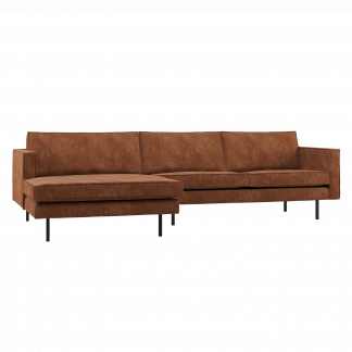 RODEO CHAISE LONGUE SOFA LINKS GERIPPTER STOFF ROSTBRAUN 800905-R