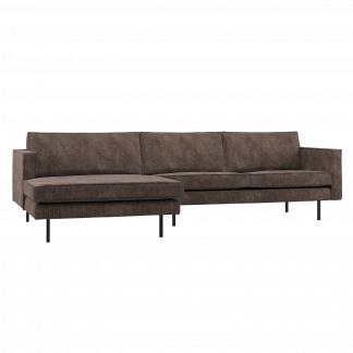 RODEO CHAISE LONGUE SOFA LINKS GERIPPTER STOFF BRAUN 800905-U