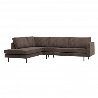 RODEO ECKBANK LINKS GERIPPTER STOFF BRAUN 800972-U
