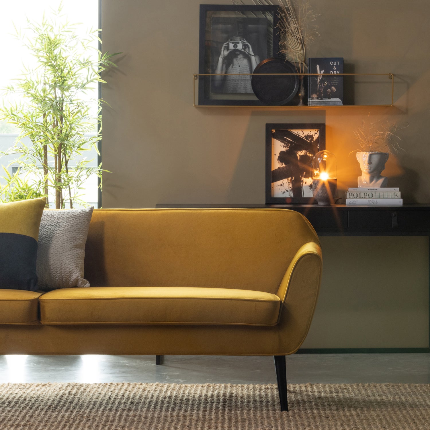 ROCCO XL SOFA 230 CM SAMT OCKER GELB 340480-O – Bild 2