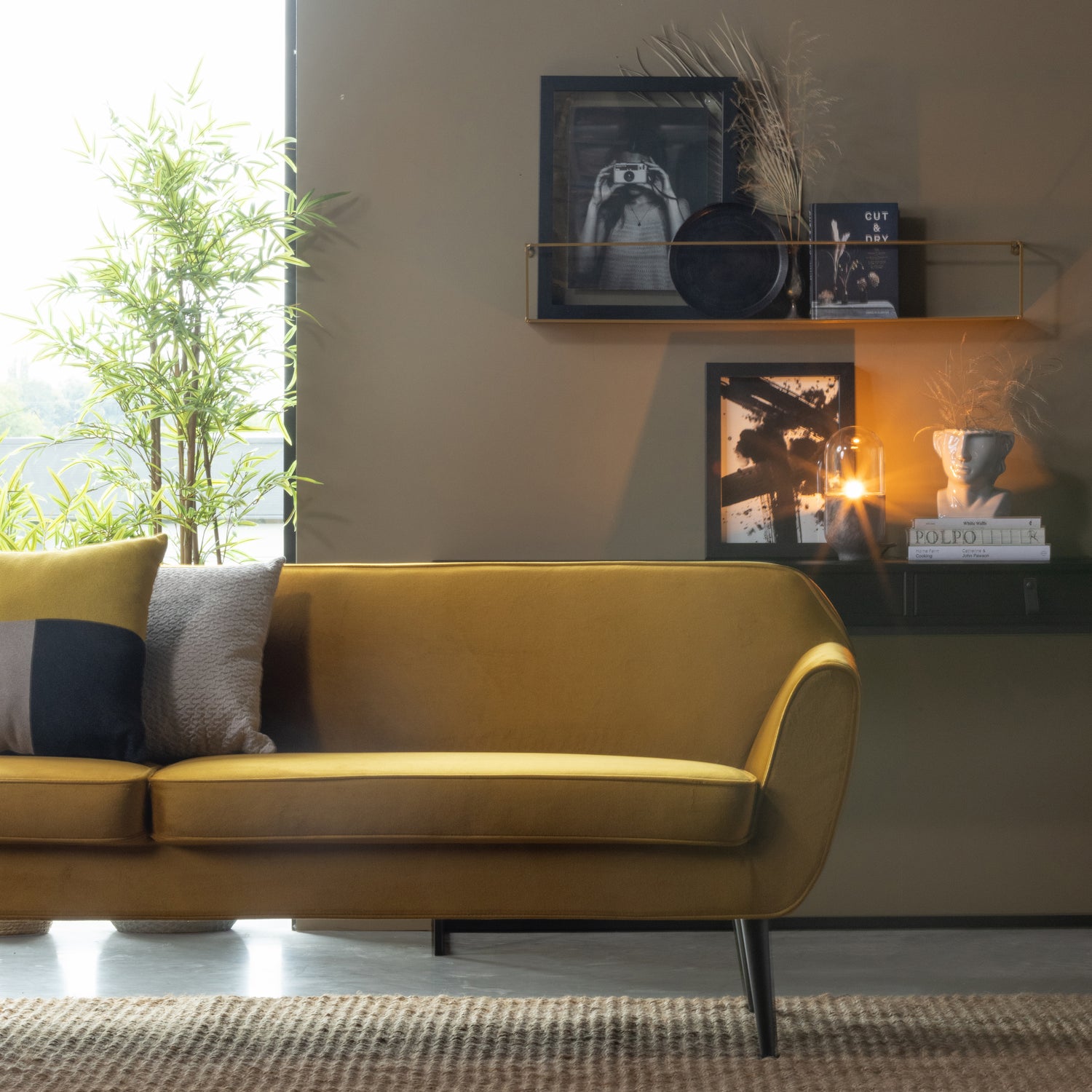 ROCCO XL SOFA 230 CM SAMT OCKER GELB 340480-O – Bild 3