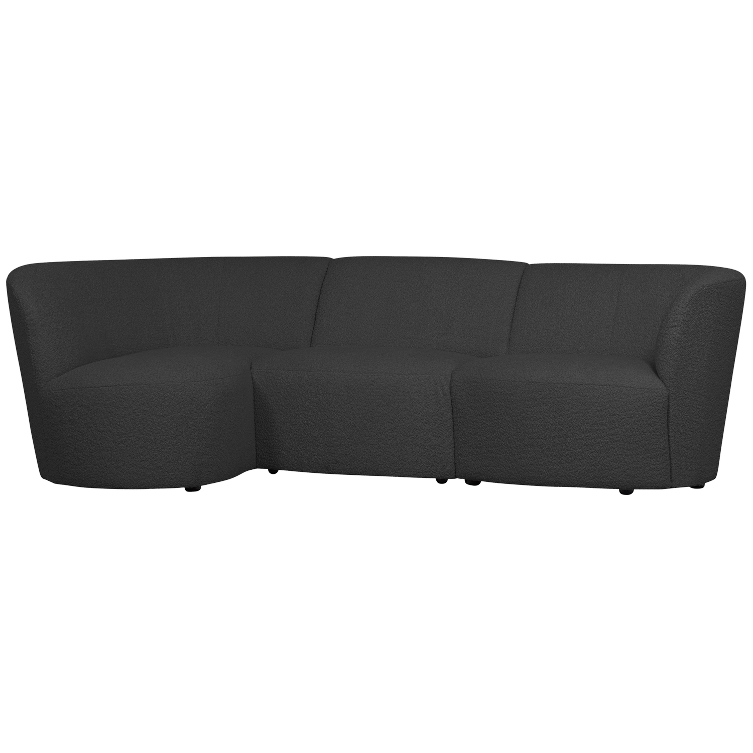 COCO 3-SITZER ABGERUNDET LINKS BOUCLE DUNKELGRAU 360407-D